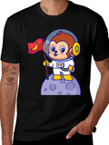 Cartoon Monkey Astronaut T-Shirt