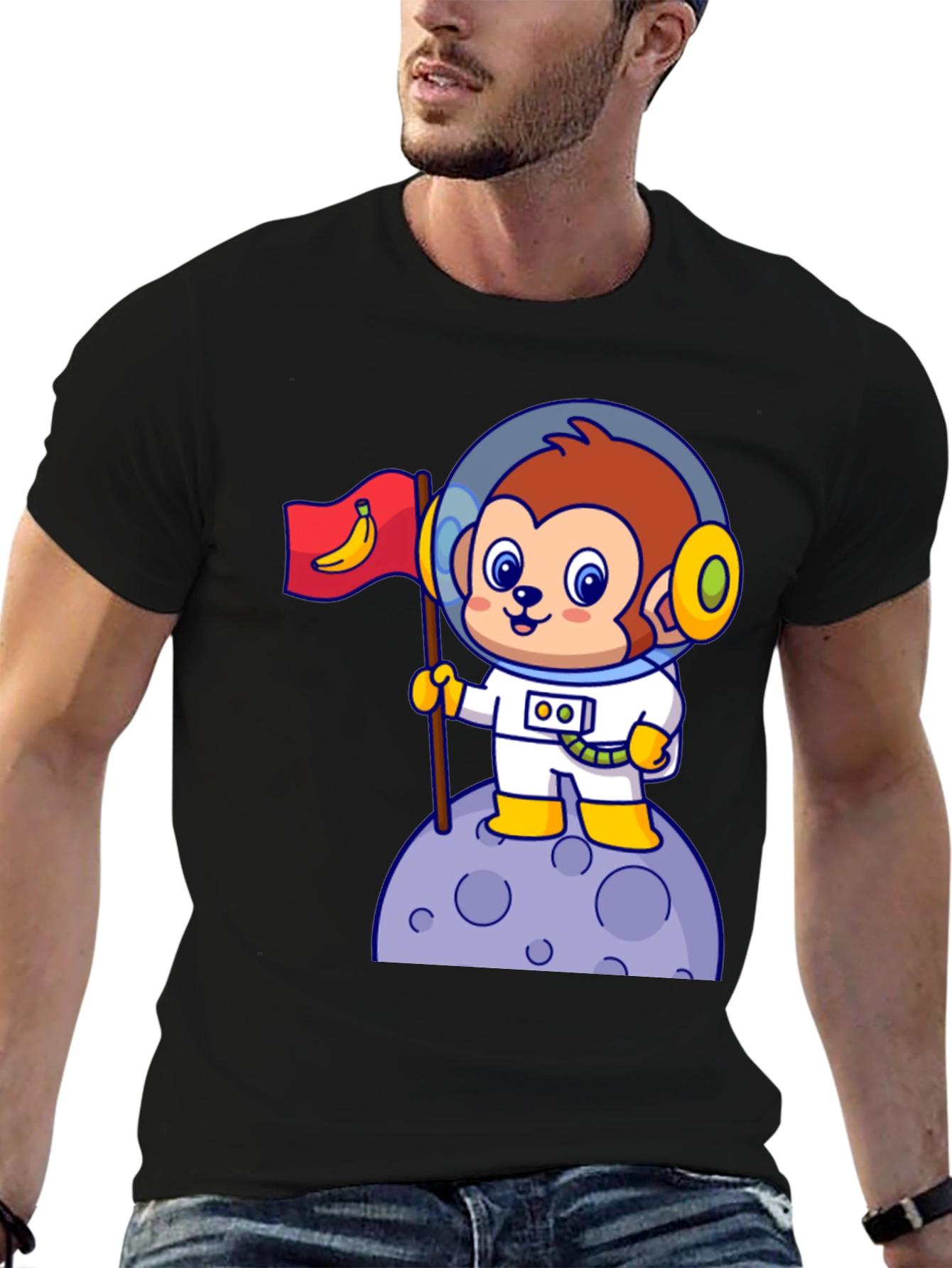 Cartoon Monkey Astronaut T-Shirt
