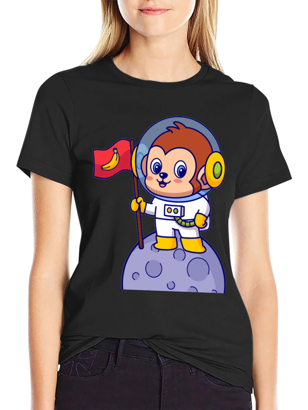 Cartoon Monkey Astronaut T-Shirt