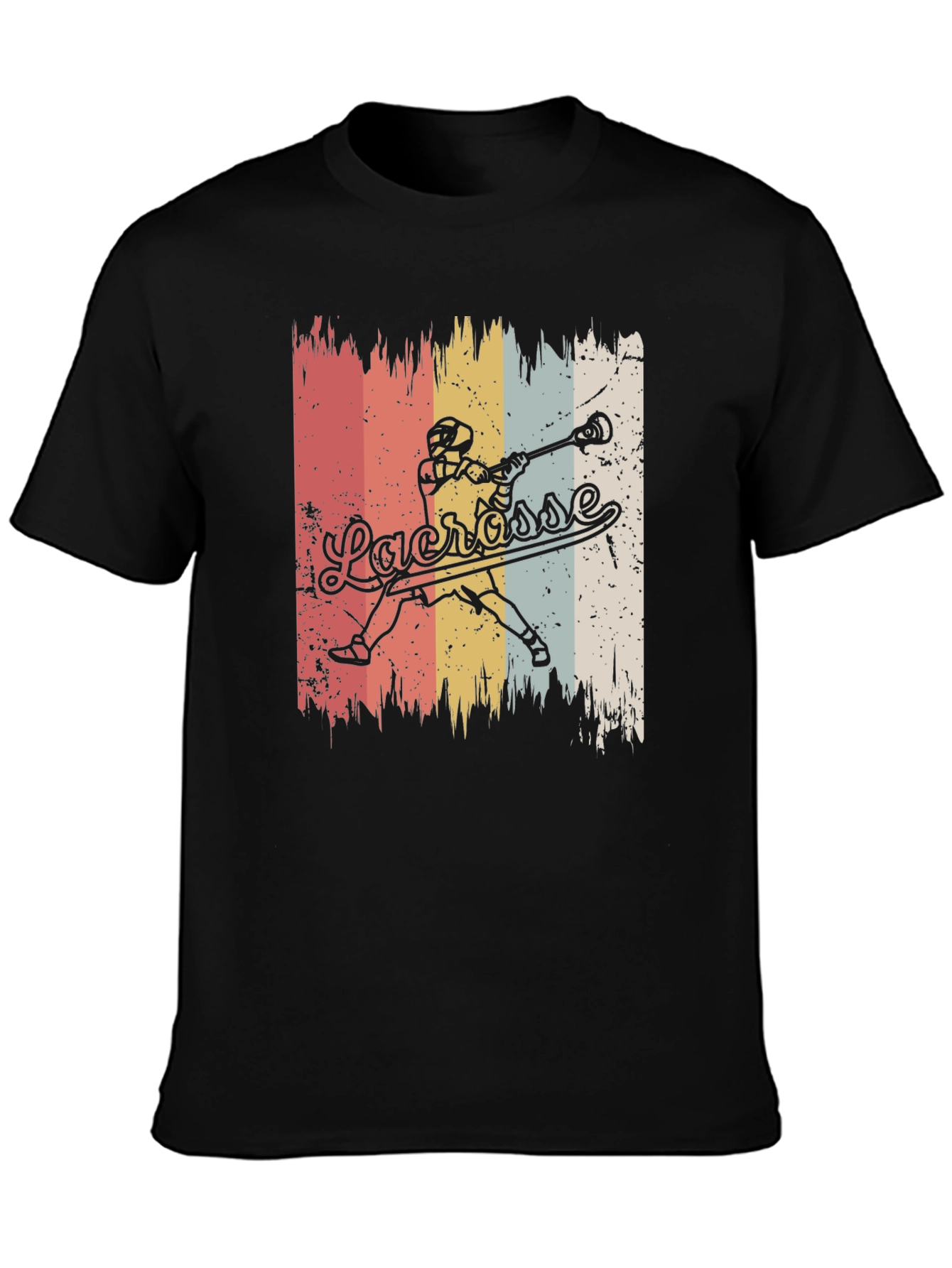 Vintage Lacrosse Player Graphic T-Shirt