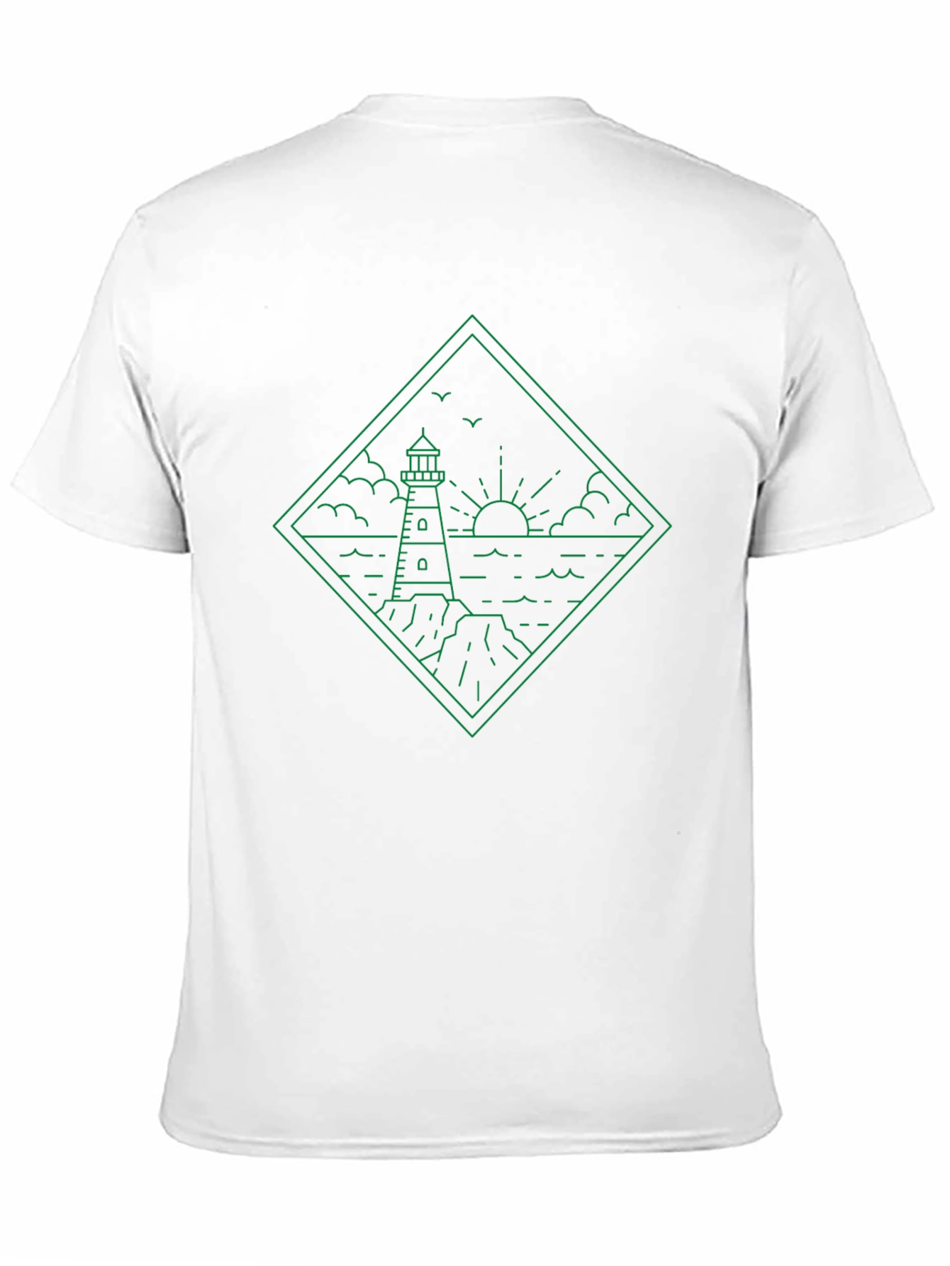 Lighthouse Graphic Tee - Coastal Line Art Shirt