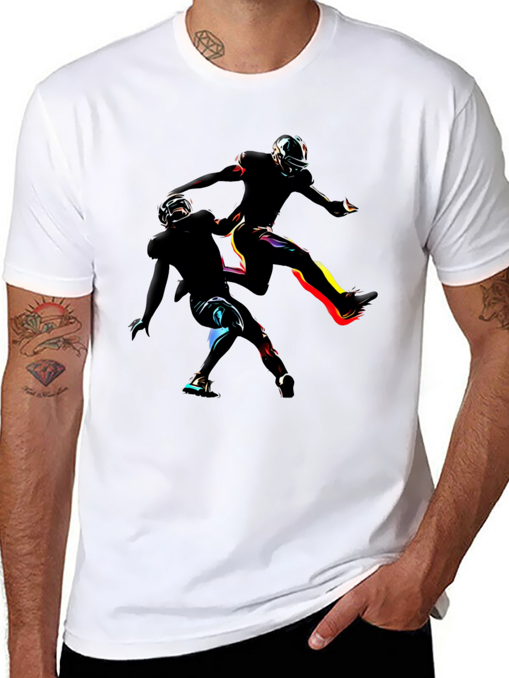 Dynamic Football Player Graphic Tee