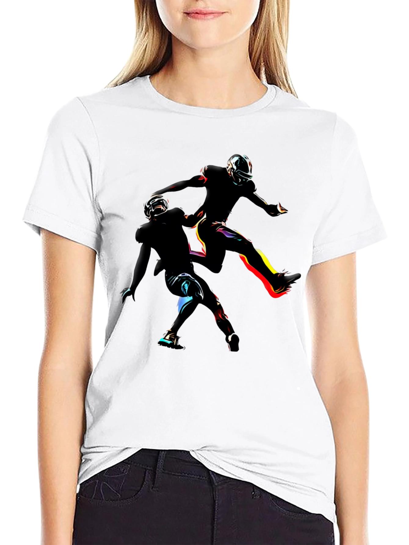 Dynamic Football Player Graphic Tee