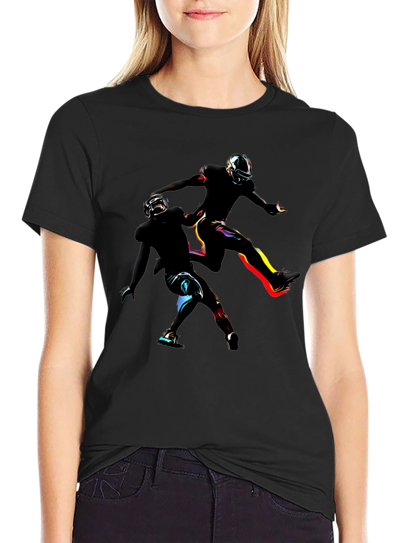 Dynamic Football Player Graphic Tee