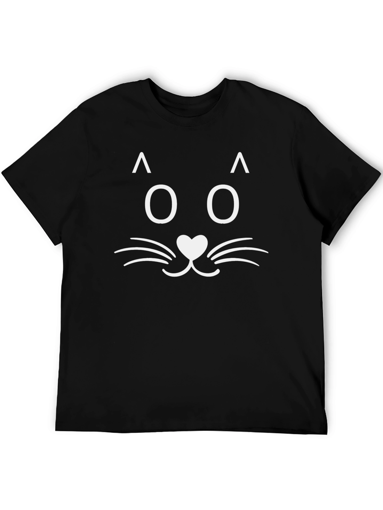 Cute Cat Face Black T-Shirt