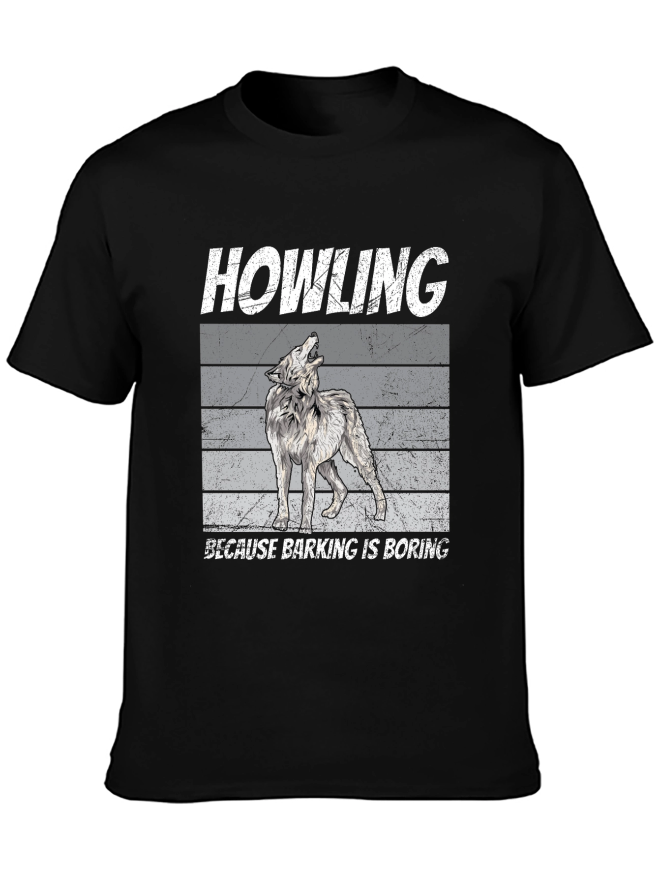 Howling Wolf Graphic Tee - Because Barking Is Boring!