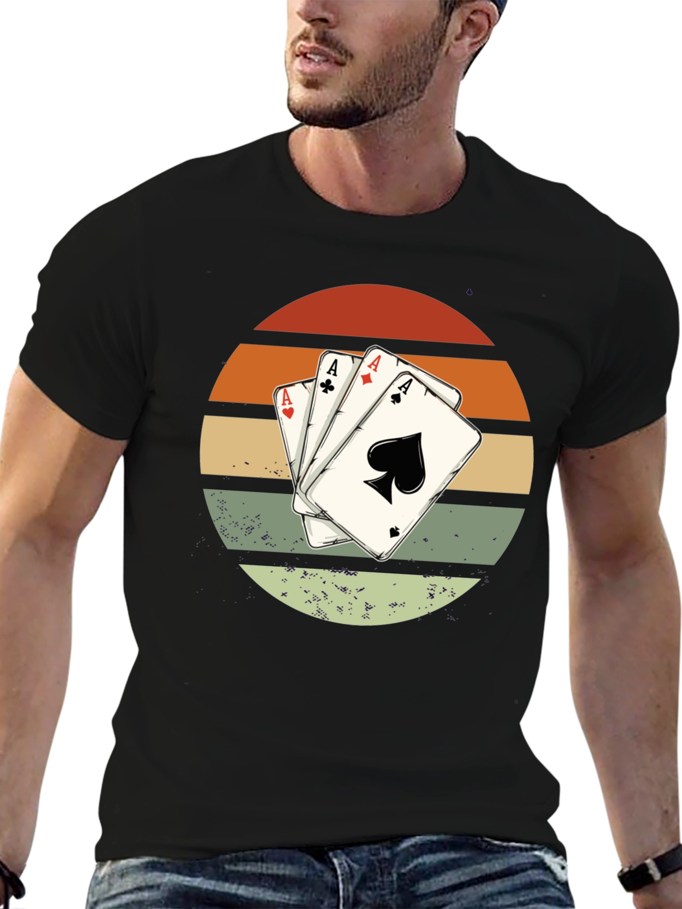 Ace Cards Sunset Graphic T-Shirt