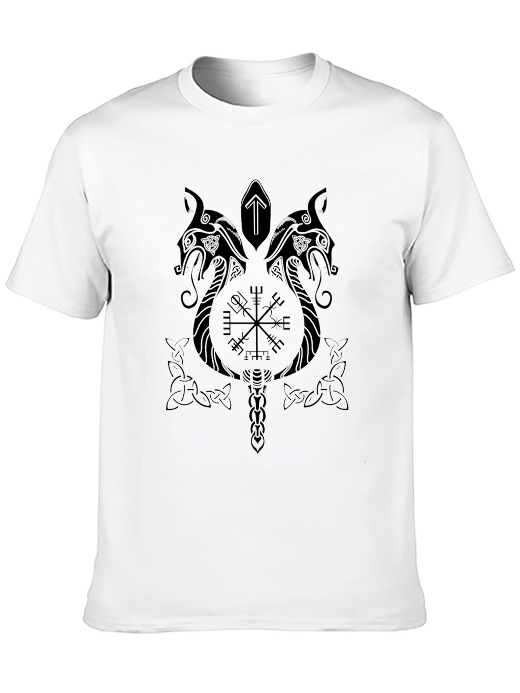 Viking Dragon Compass Black T-Shirt