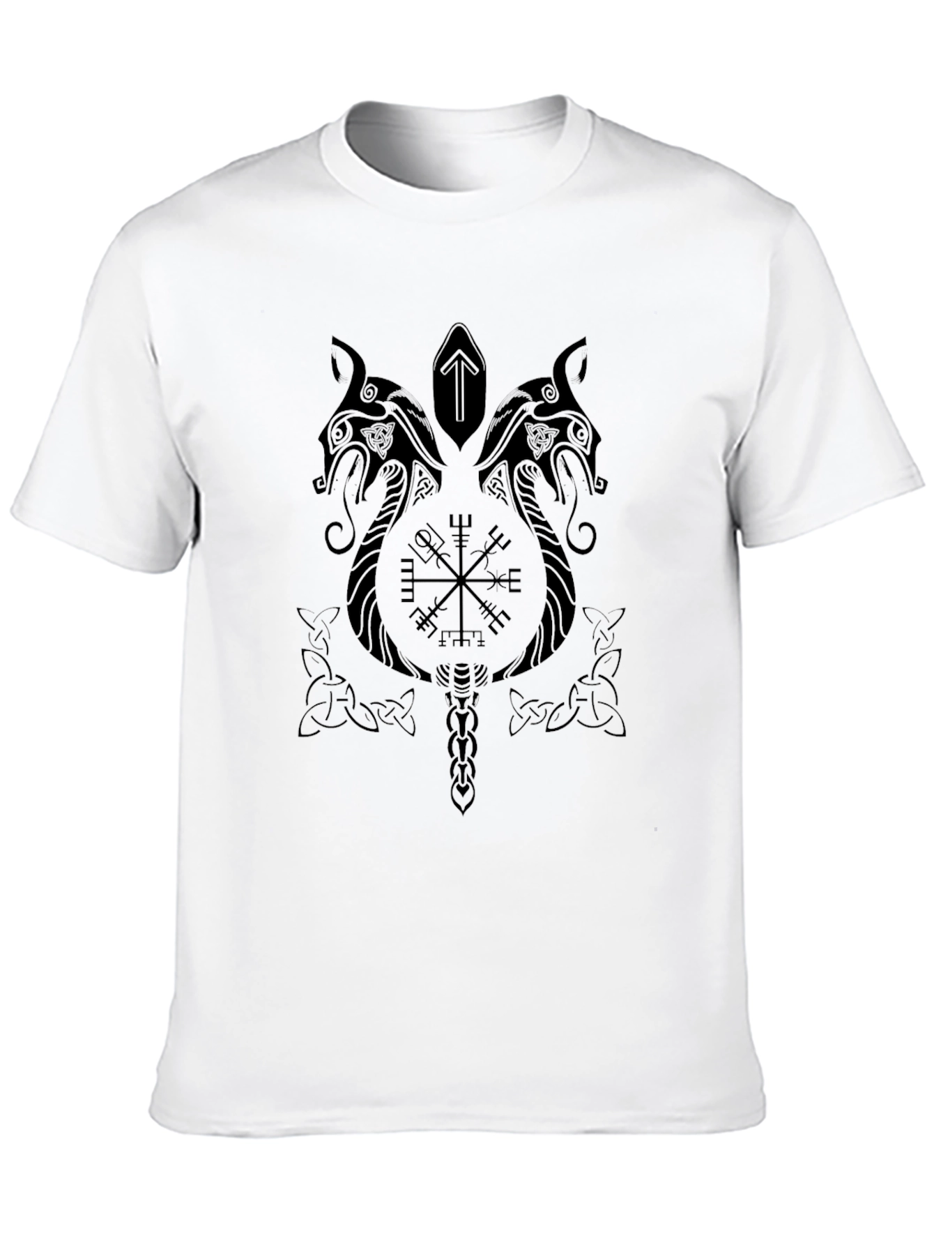 Viking Dragon Compass Black T-Shirt