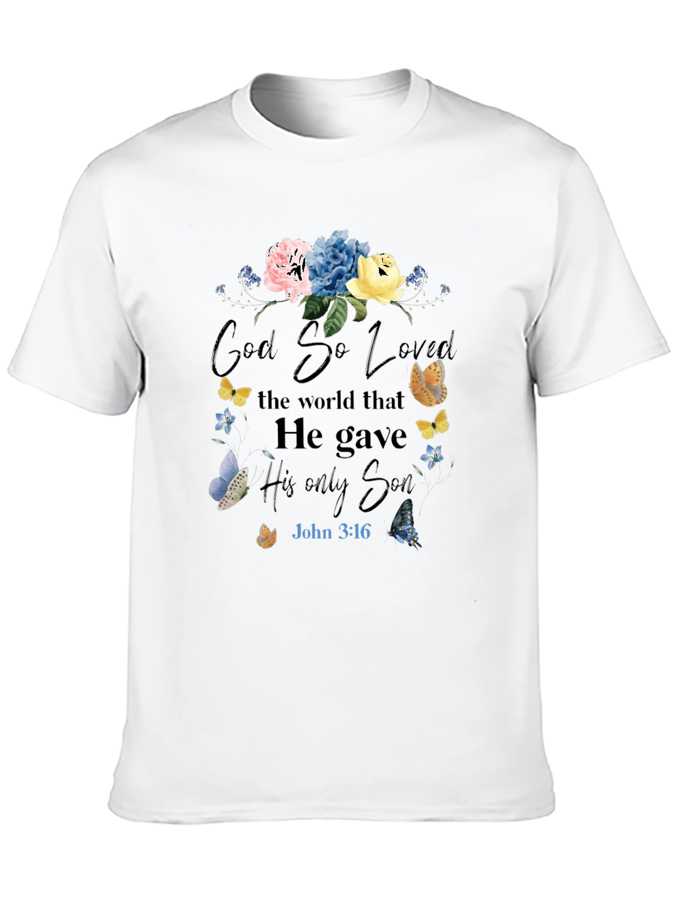 Faith-Inspired Floral T-Shirt: God So Loved