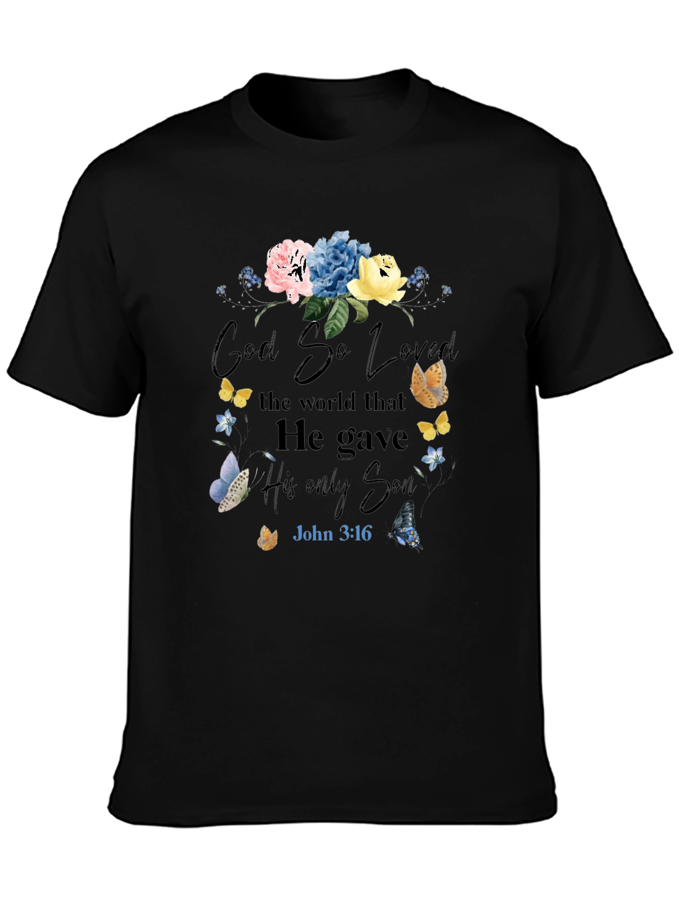 Faith-Inspired Floral T-Shirt: God So Loved