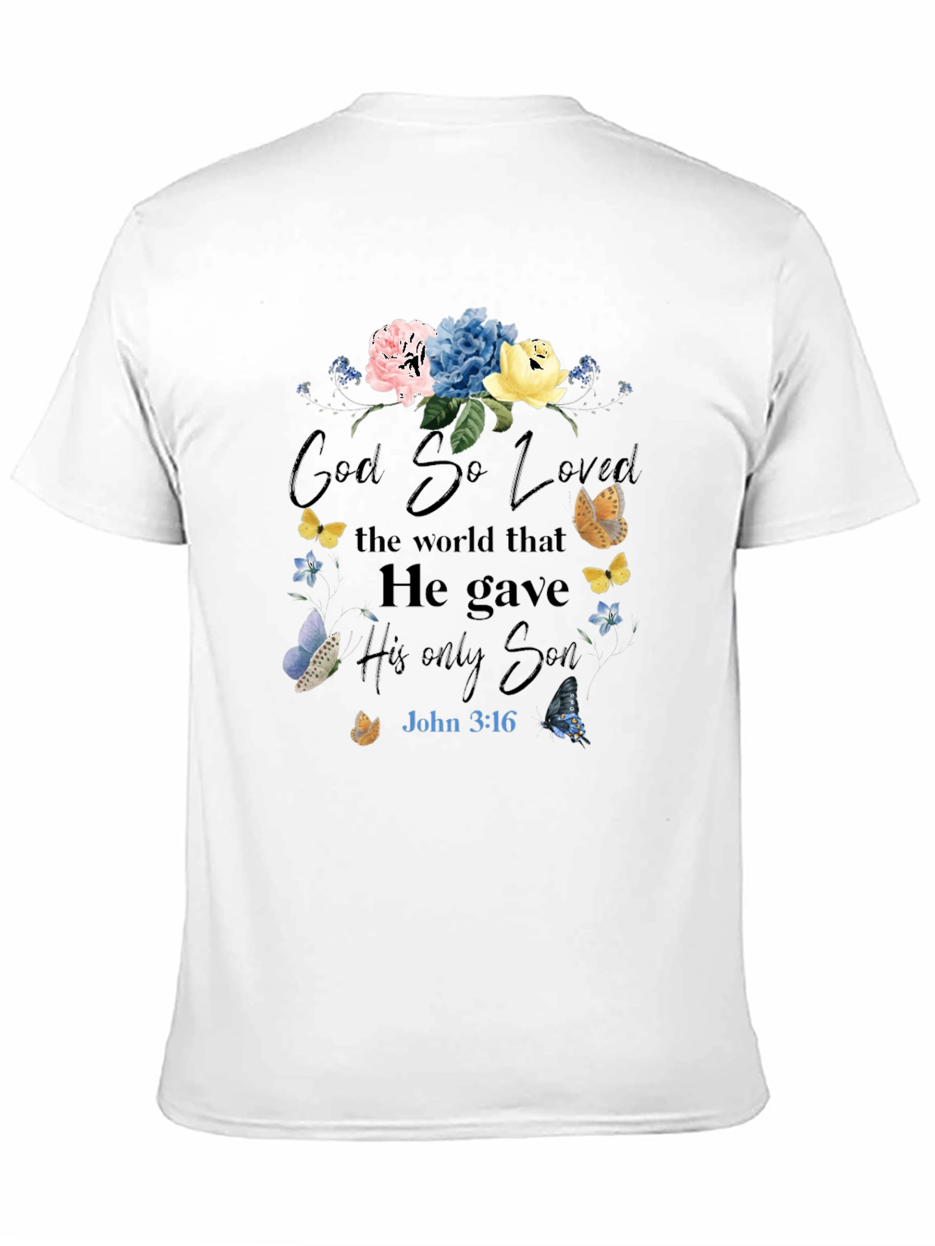 Faith-Inspired Floral T-Shirt: God So Loved