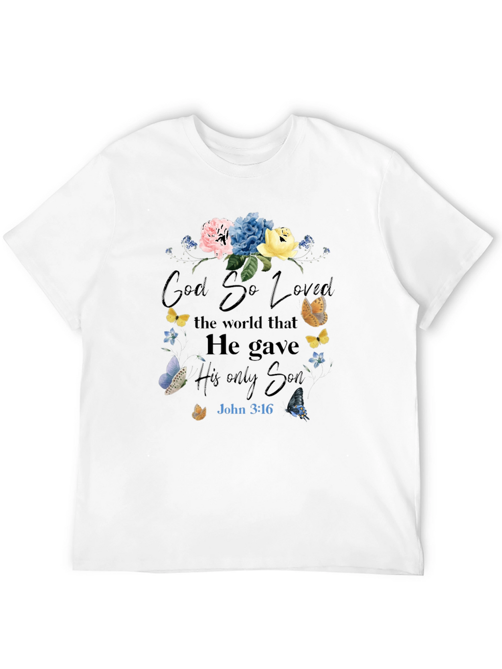 Faith-Inspired Floral T-Shirt: God So Loved