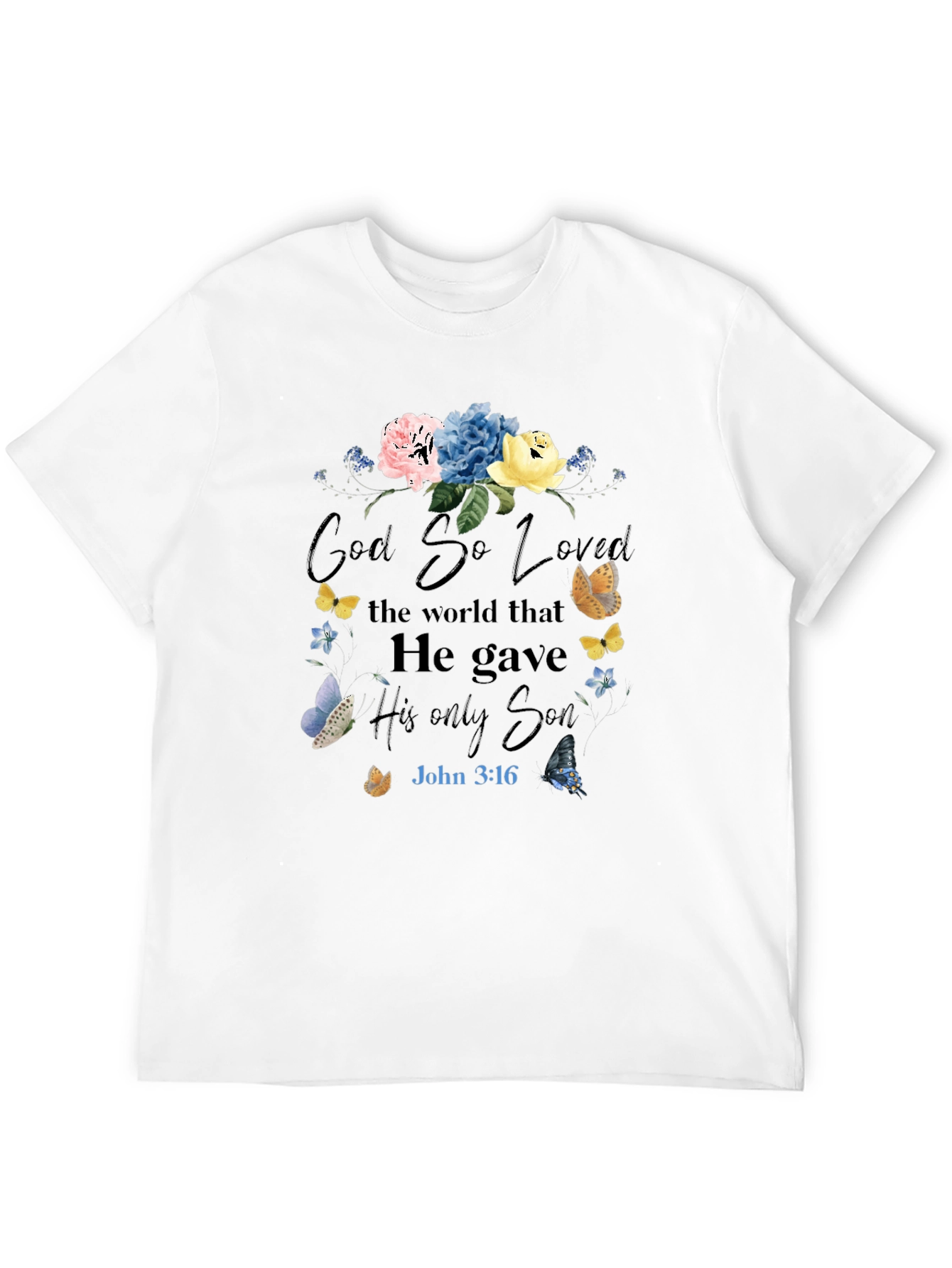 Faith-Inspired Floral T-Shirt: God So Loved