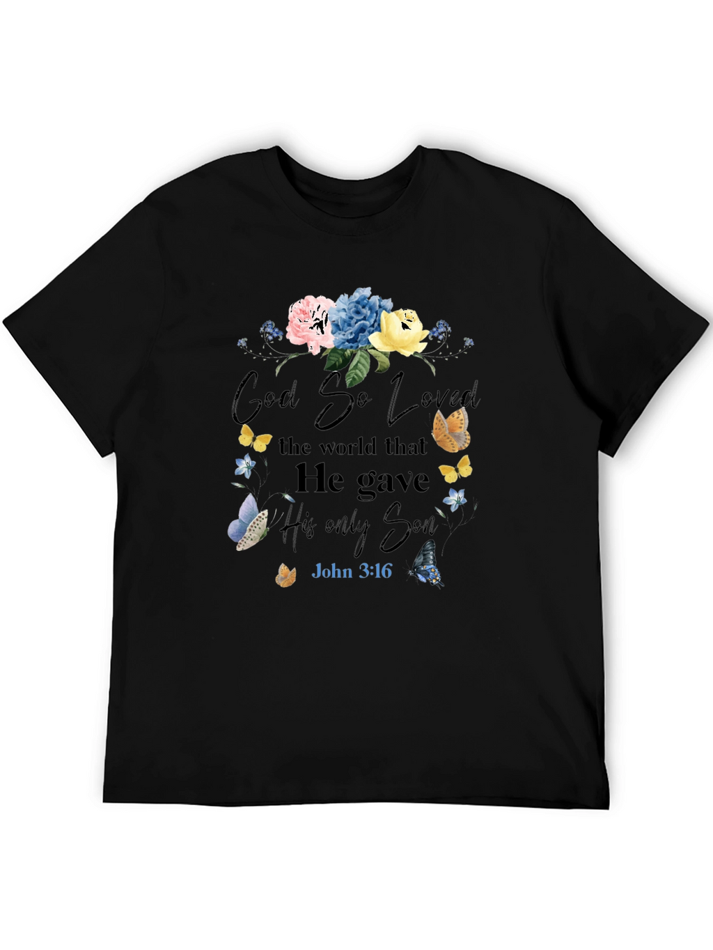 Faith-Inspired Floral T-Shirt: God So Loved