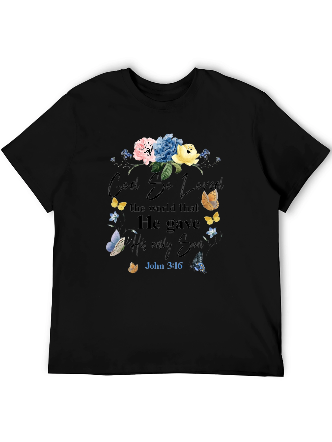 Faith-Inspired Floral T-Shirt: God So Loved