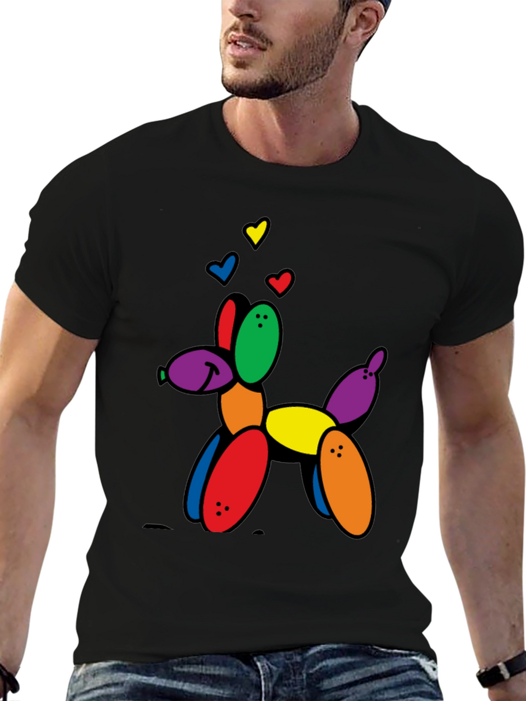 Balloon Dog Graphic Tee - Novelty Print T-Shirt