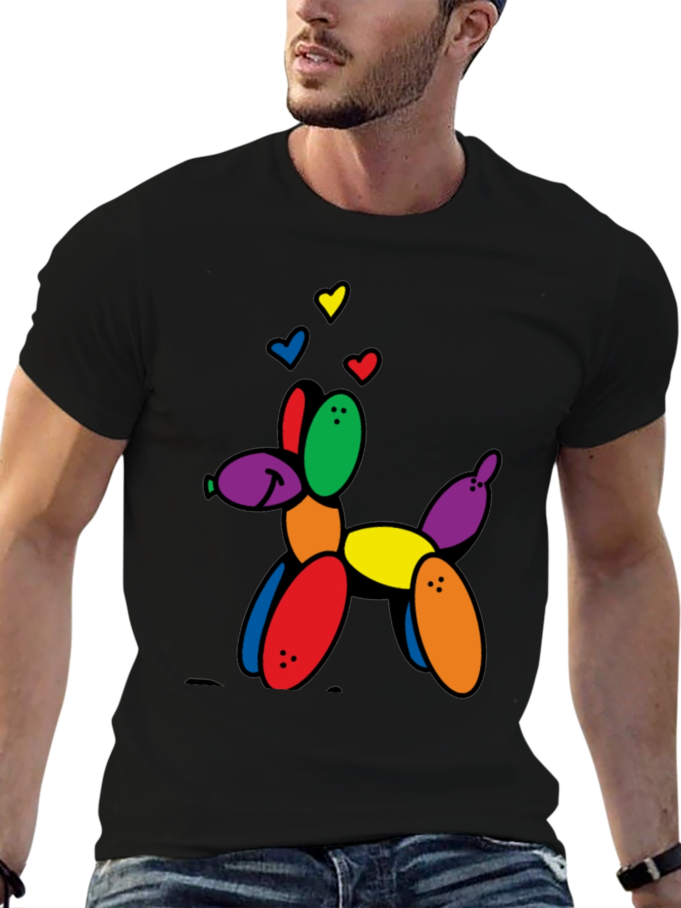 Balloon Dog Graphic Tee - Novelty Print T-Shirt
