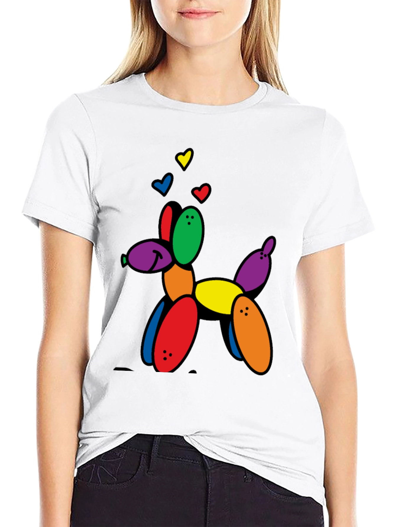 Balloon Dog Graphic Tee - Novelty Print T-Shirt