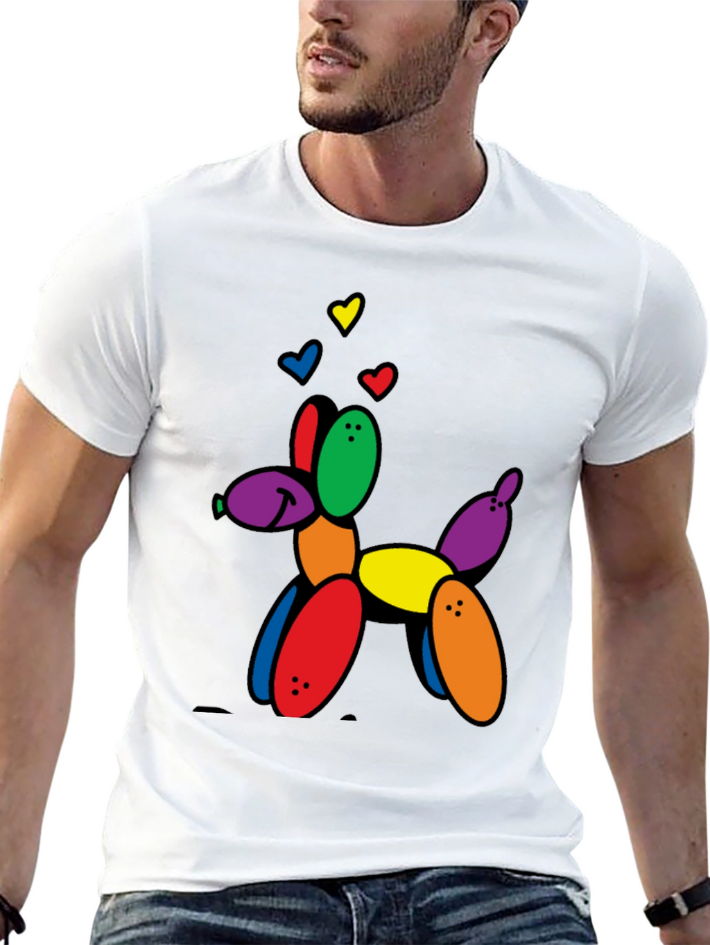 Balloon Dog Graphic Tee - Novelty Print T-Shirt
