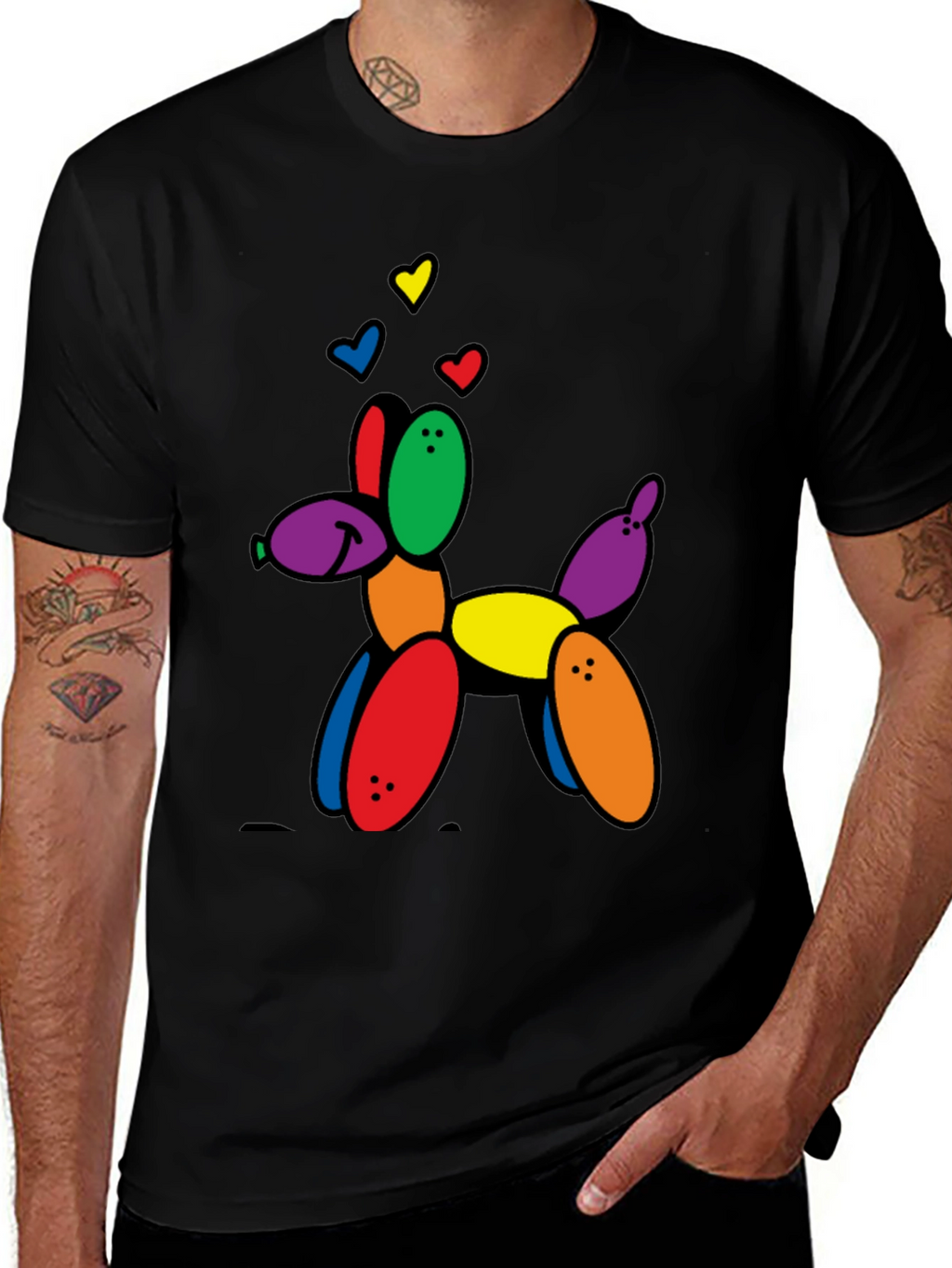 Balloon Dog Graphic Tee - Novelty Print T-Shirt