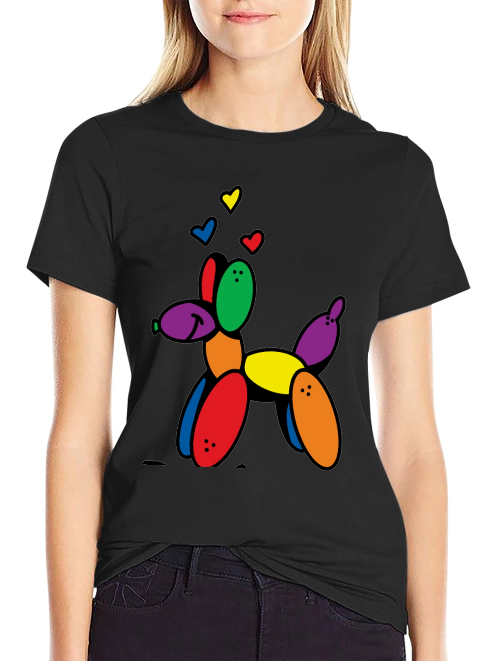 Balloon Dog Graphic Tee - Novelty Print T-Shirt