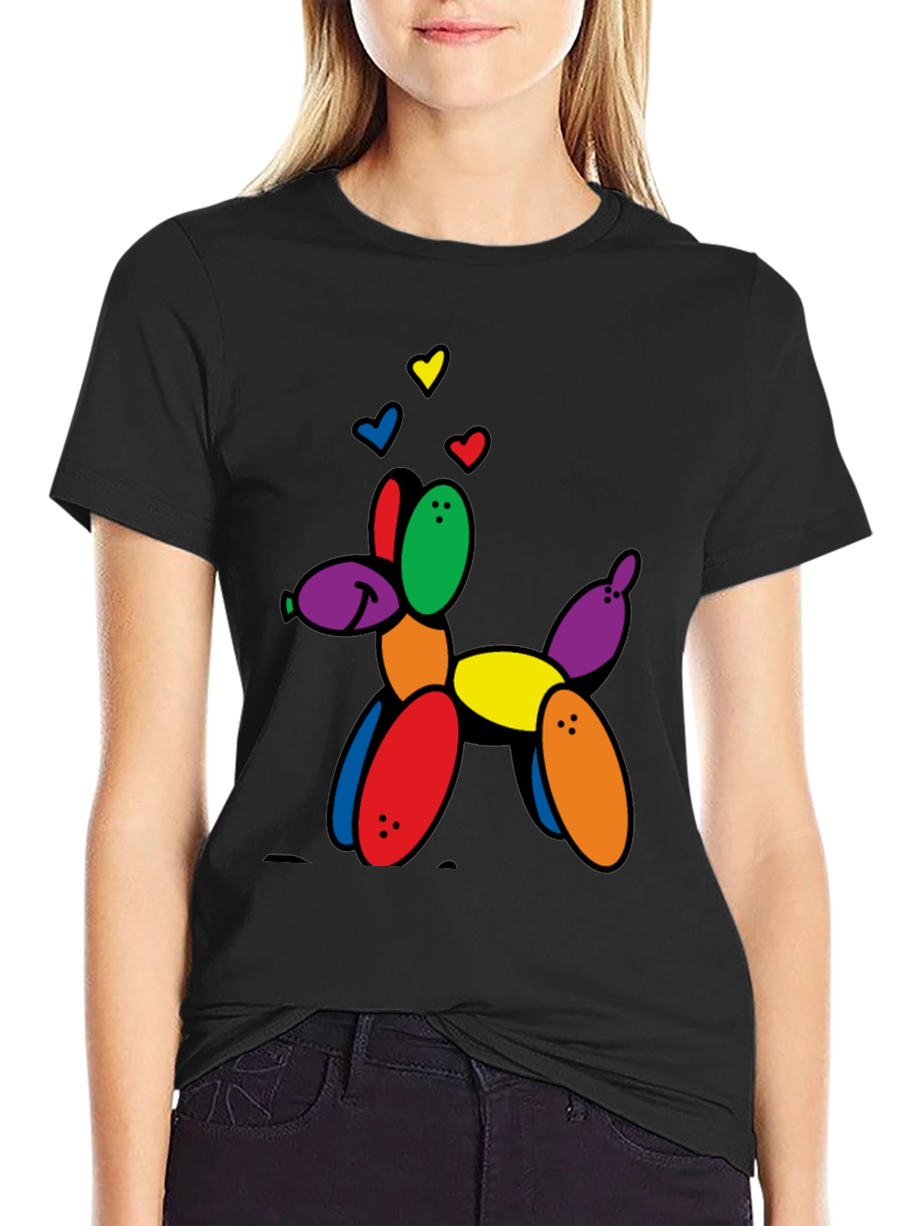 Balloon Dog Graphic Tee - Novelty Print T-Shirt