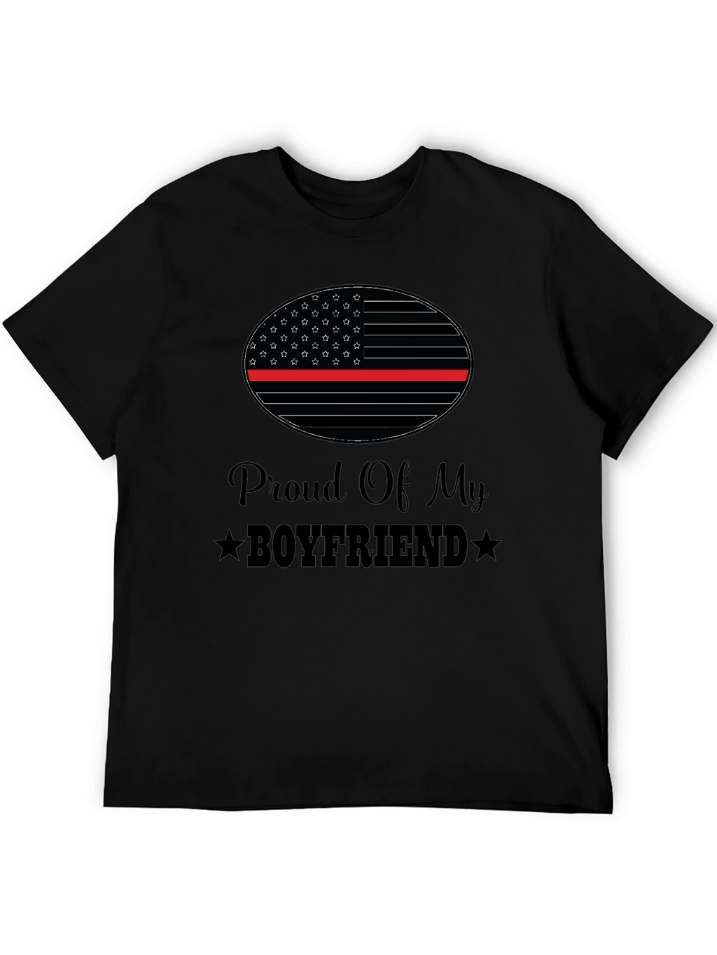 Proud Boyfriend T-Shirt - Thin Red Line Design