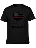 Proud Boyfriend T-Shirt - Thin Red Line Design