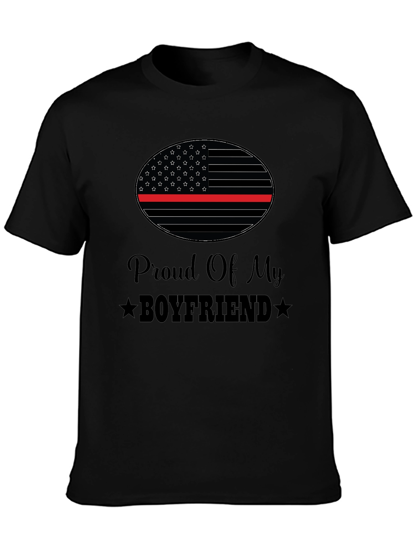 Proud Boyfriend T-Shirt - Thin Red Line Design