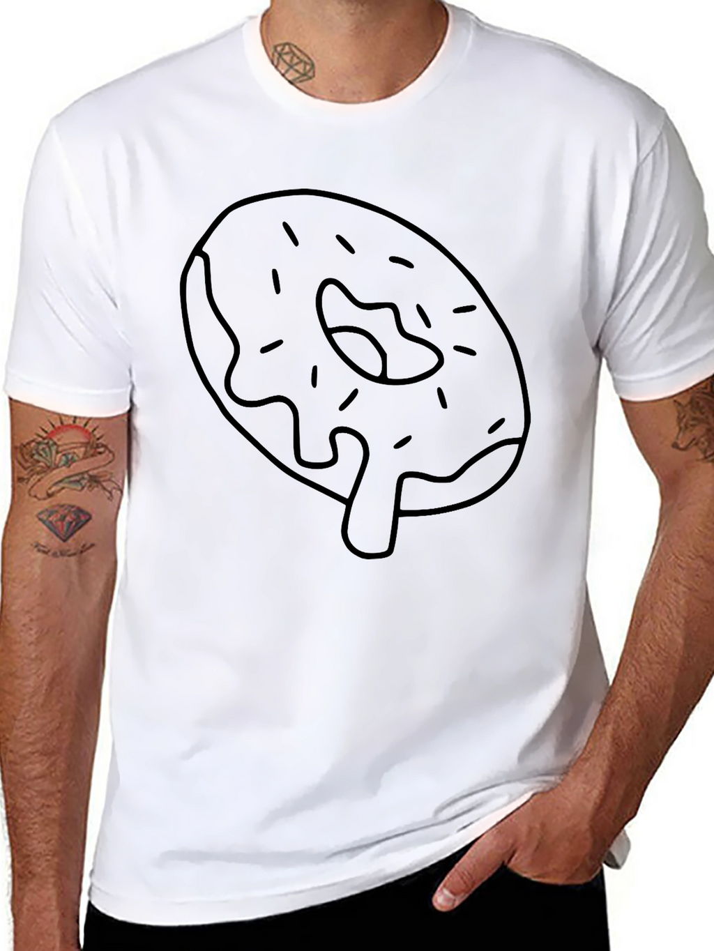 Donut Graphic Tee - Casual Black T-Shirt