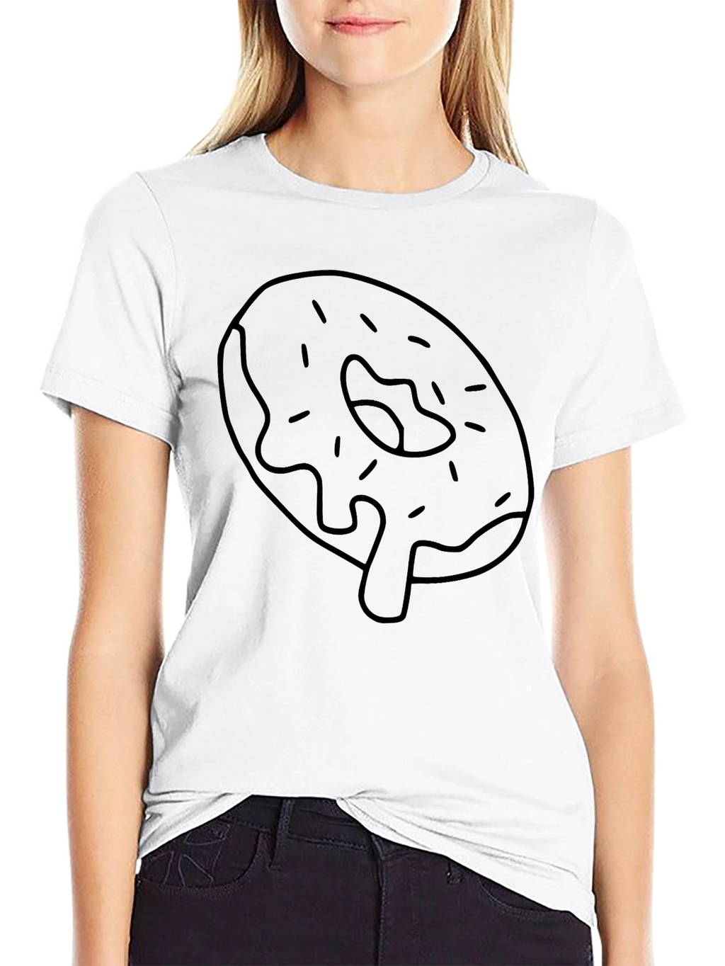 Donut Graphic Tee - Casual Black T-Shirt