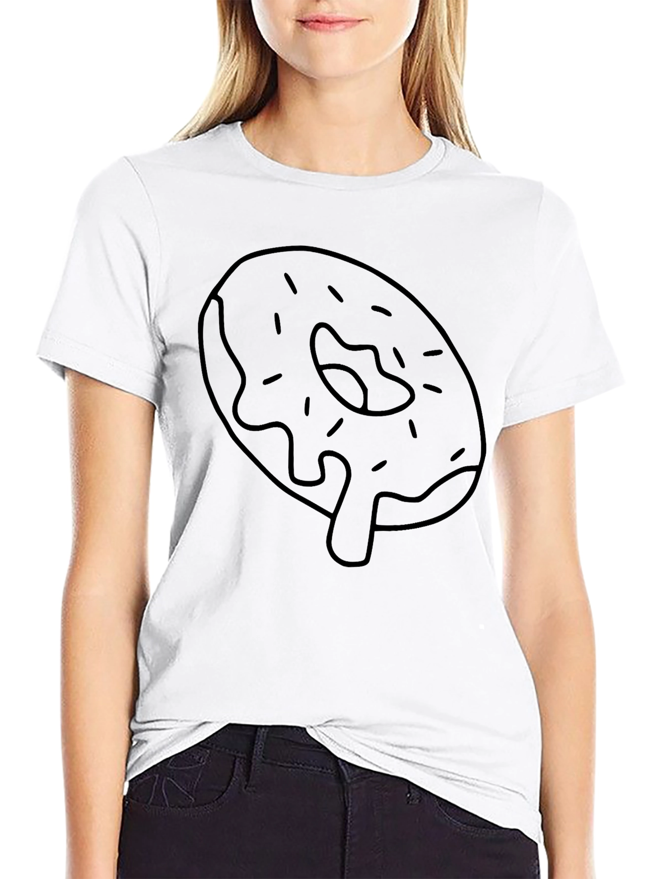 Donut Graphic Tee - Casual Black T-Shirt