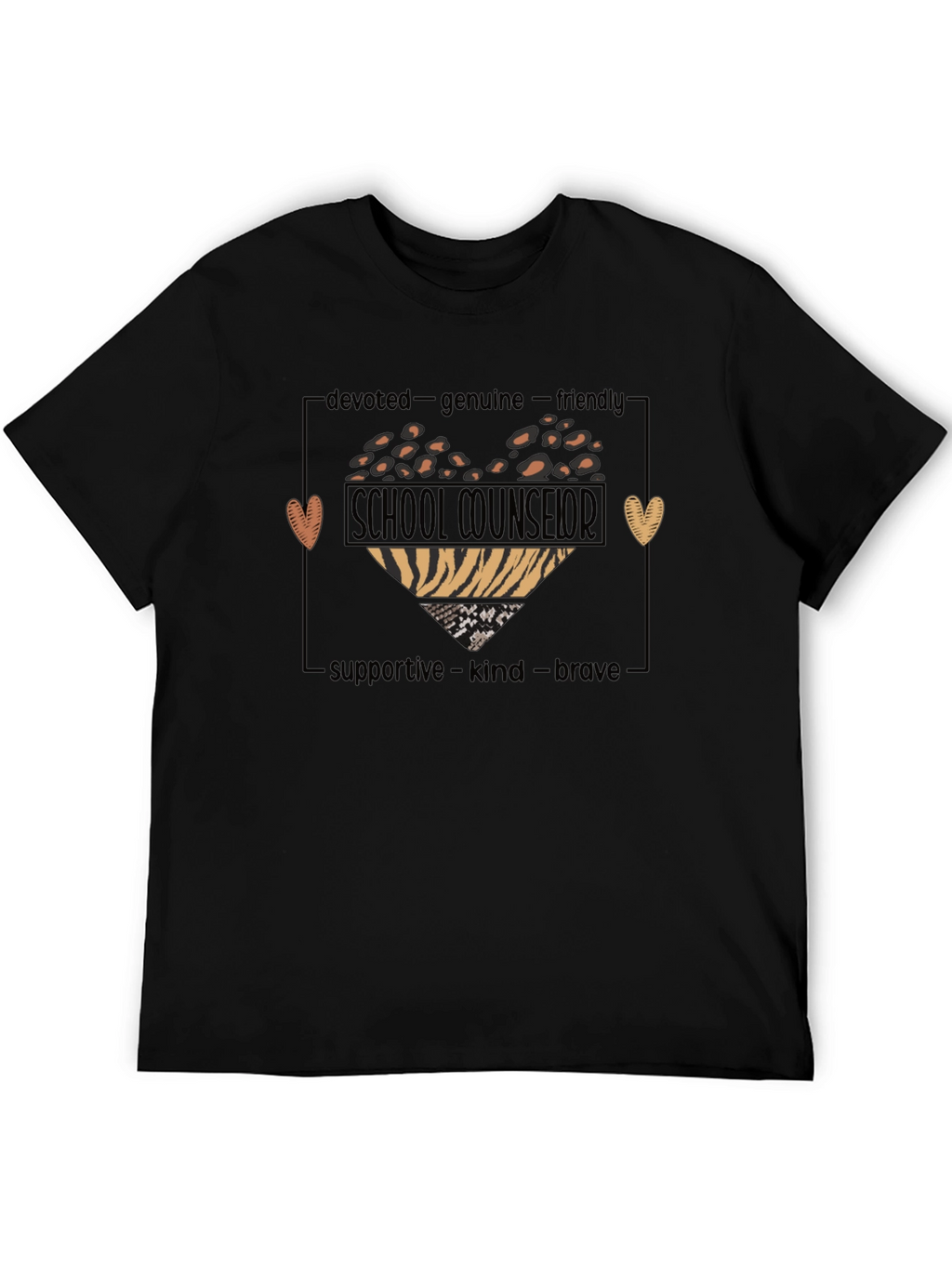 School Counselor Heart T-Shirt - Devoted Genuine