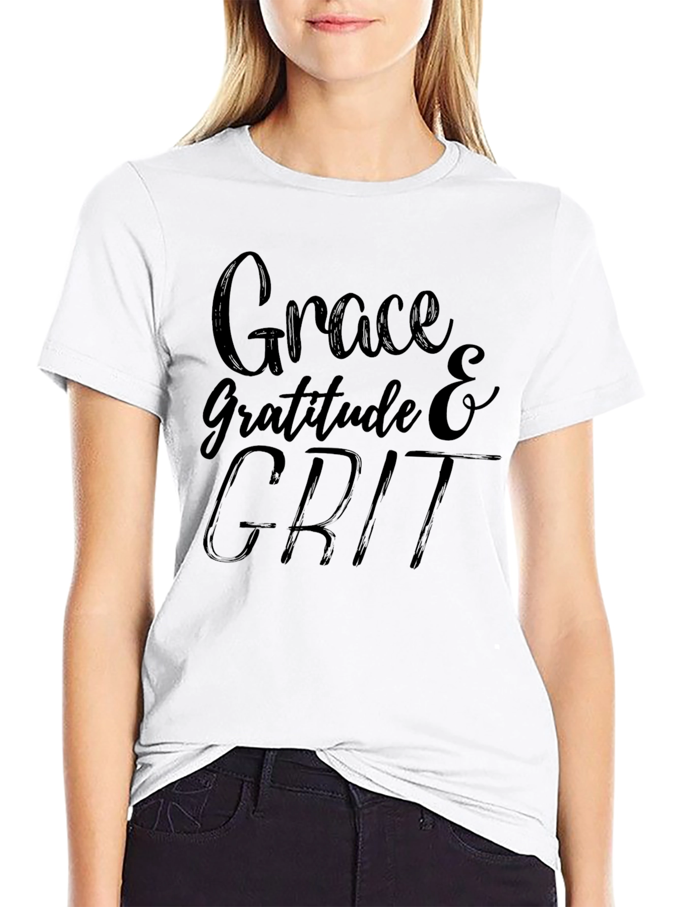 Grace Gratitude Grit Black T-Shirt