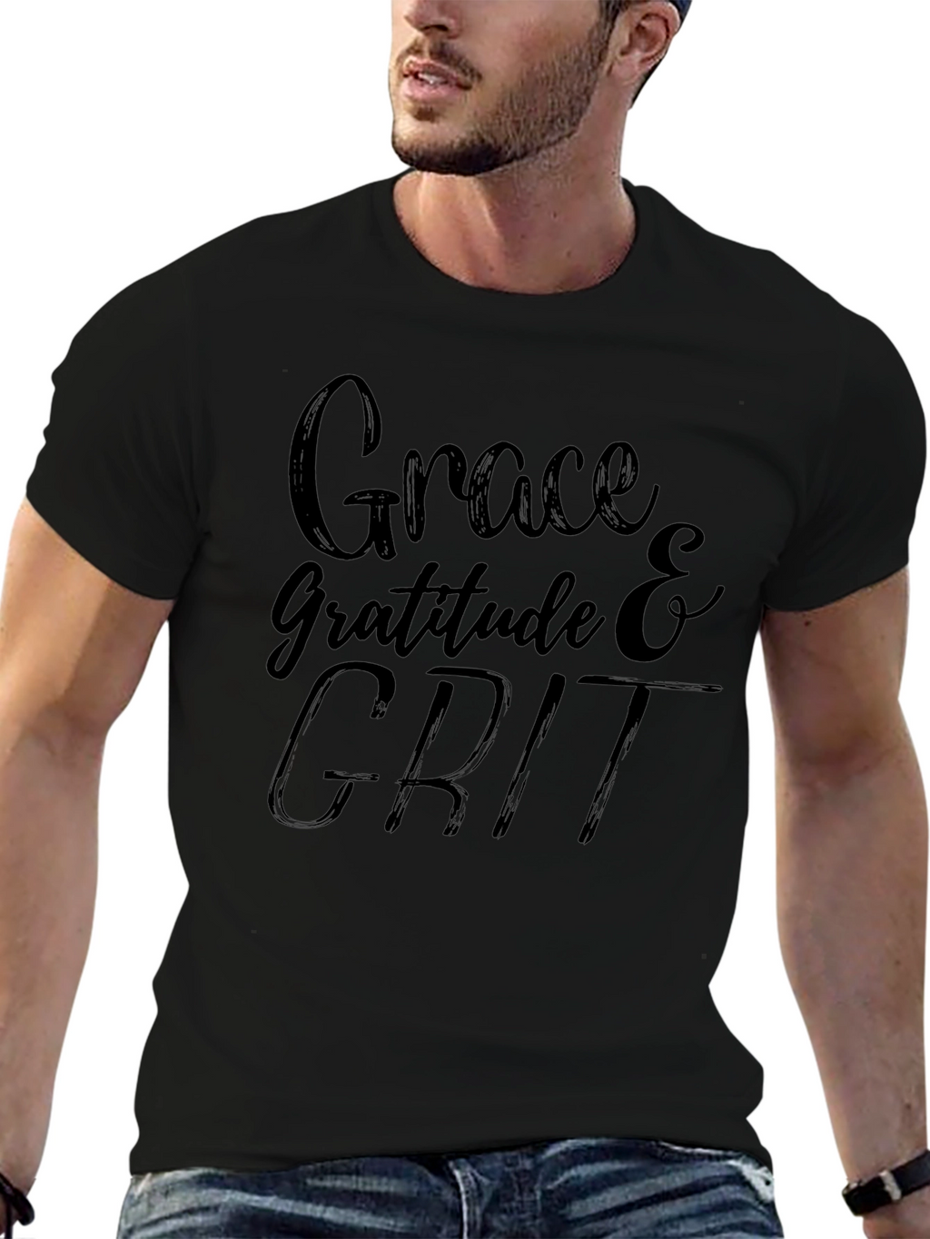 Grace Gratitude Grit Black T-Shirt