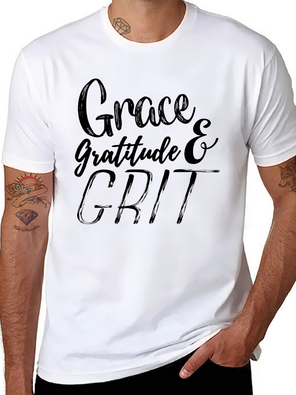 Grace Gratitude Grit Black T-Shirt