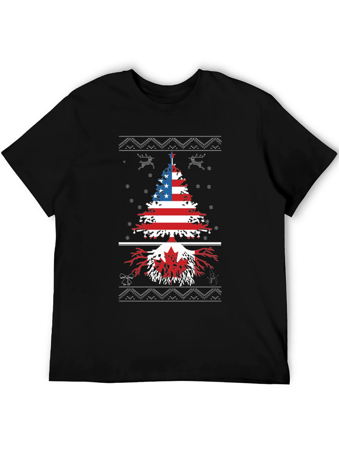 USA Canada Christmas Tree T-Shirt