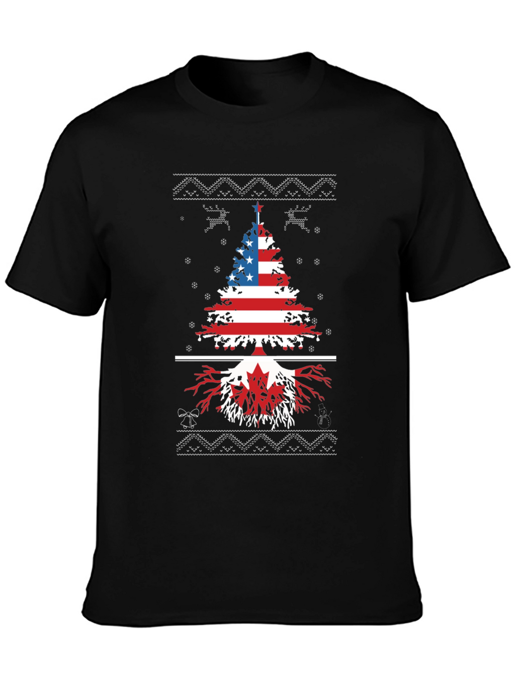USA Canada Christmas Tree T-Shirt
