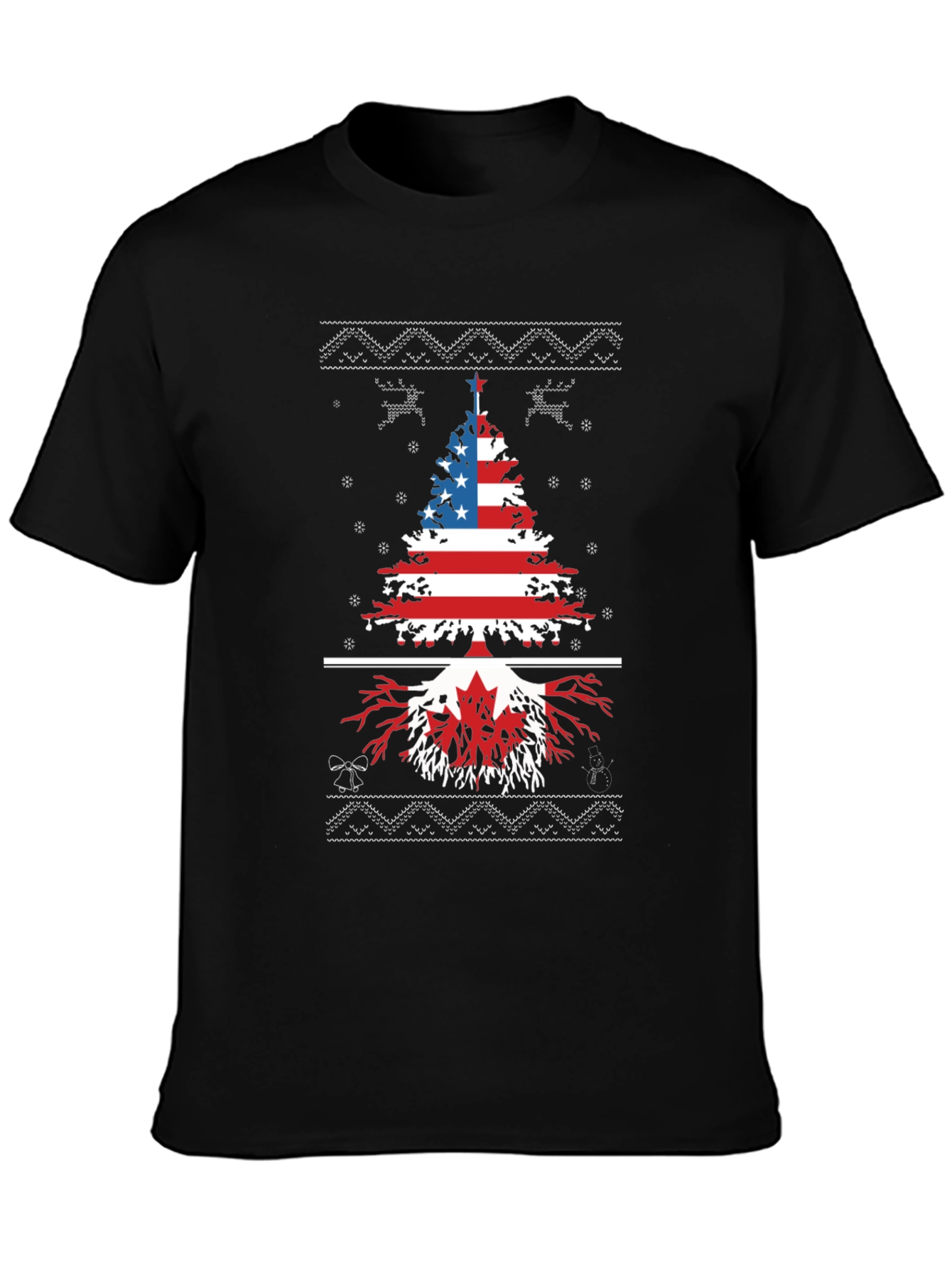 USA Canada Christmas Tree T-Shirt