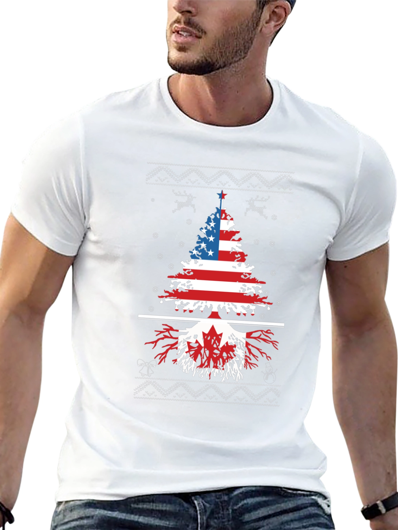 USA Canada Christmas Tree T-Shirt