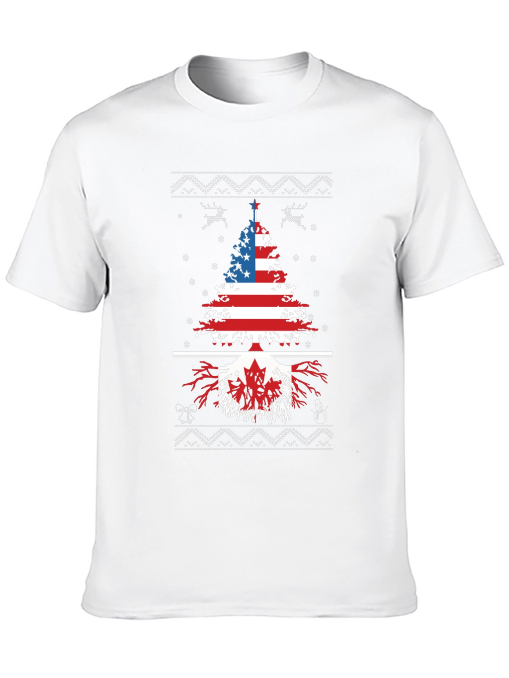 USA Canada Christmas Tree T-Shirt