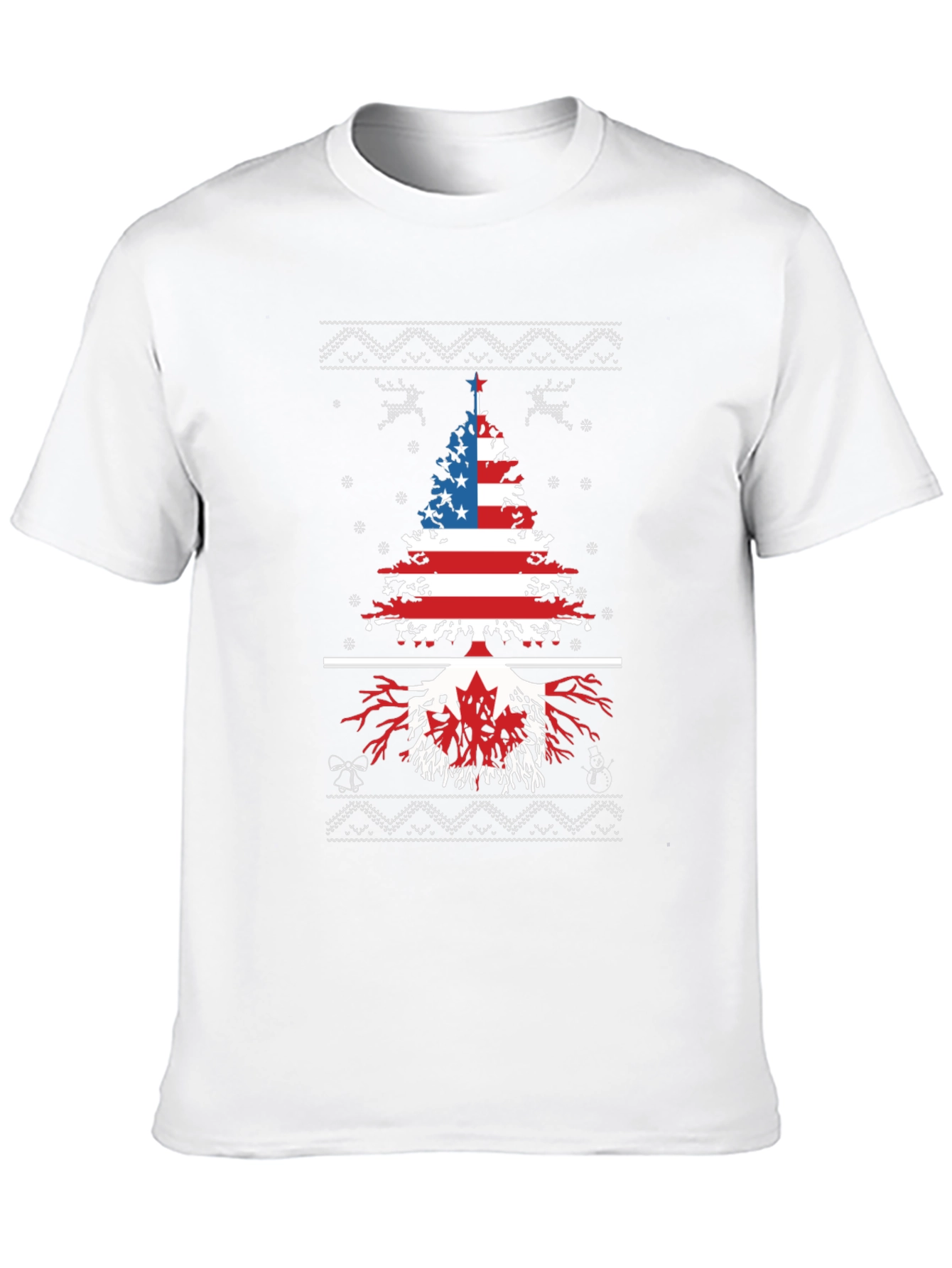 USA Canada Christmas Tree T-Shirt