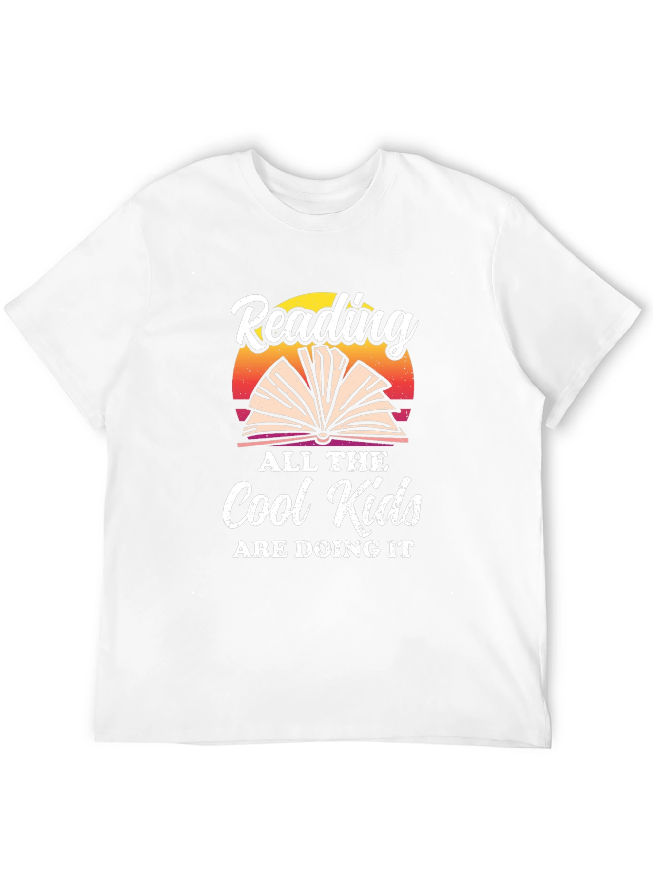 Reading is Cool T-Shirt: Open Book Sunset Graphic Tee
