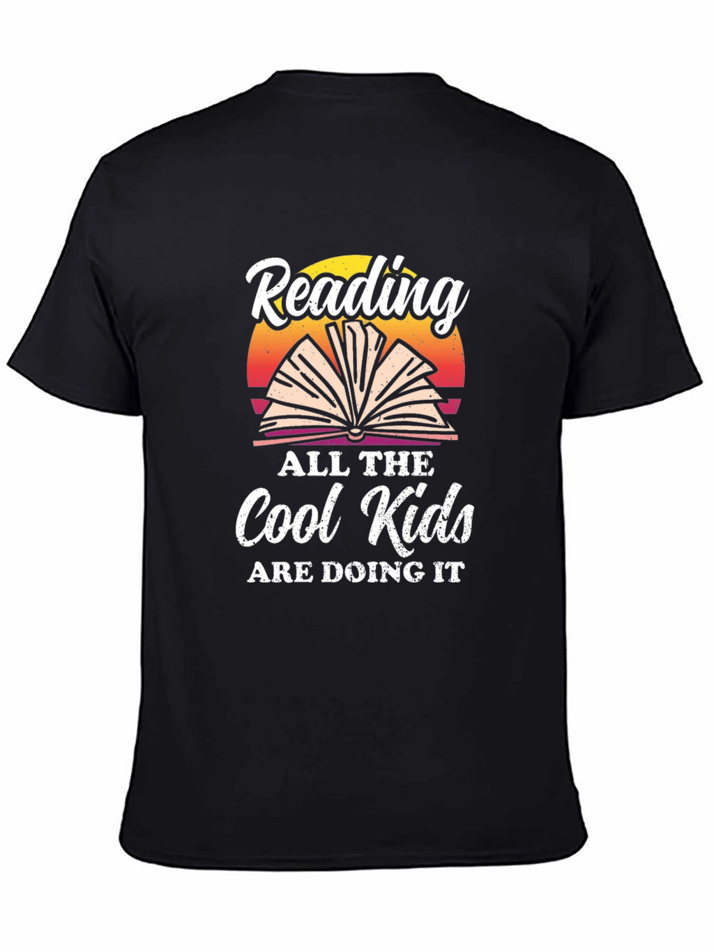 Reading is Cool T-Shirt: Open Book Sunset Graphic Tee