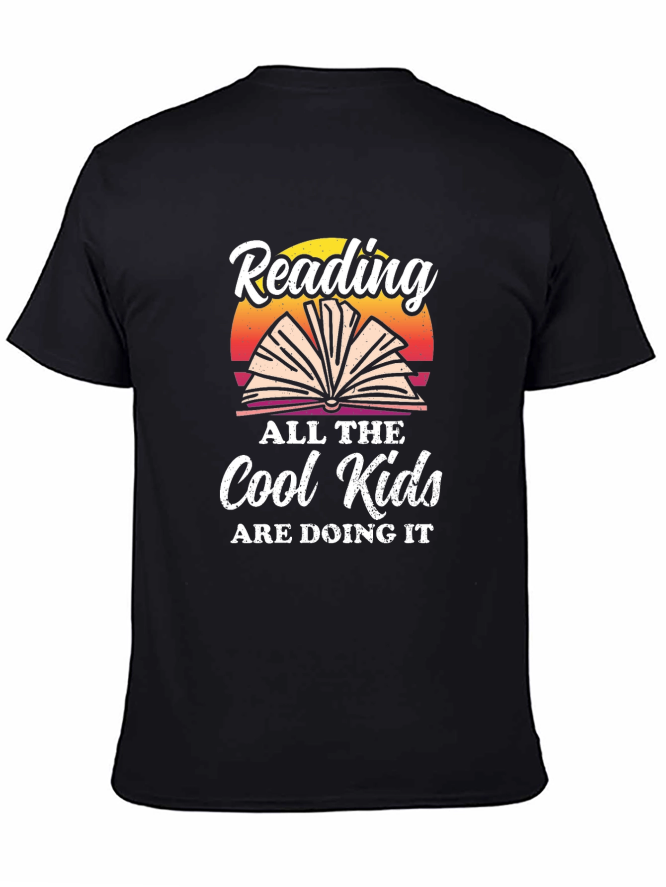 Reading is Cool T-Shirt: Open Book Sunset Graphic Tee