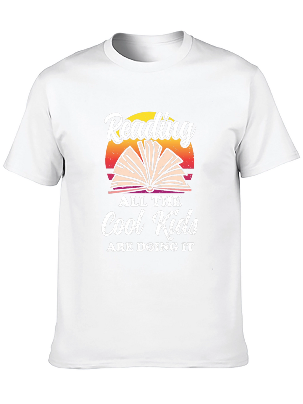 Reading is Cool T-Shirt: Open Book Sunset Graphic Tee