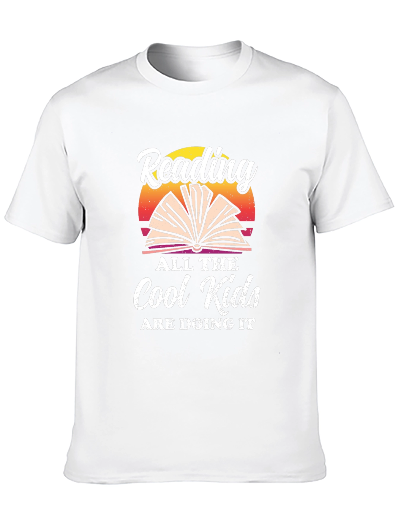 Reading is Cool T-Shirt: Open Book Sunset Graphic Tee