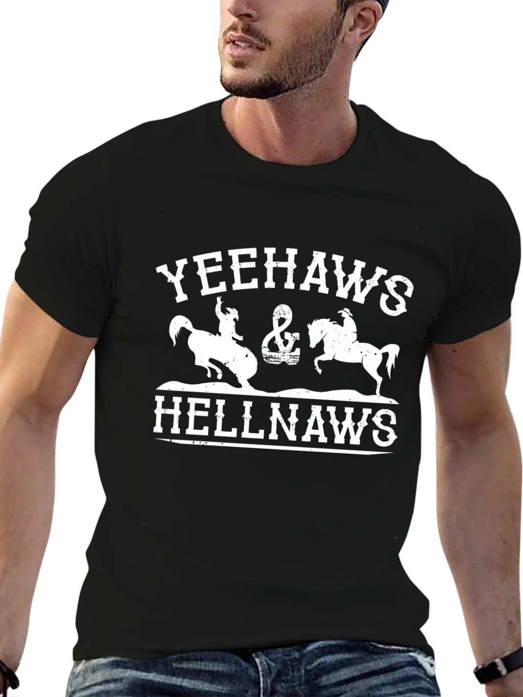 Yeehaws Hellnaws Graphic Tee - Black Cotton T-Shirt