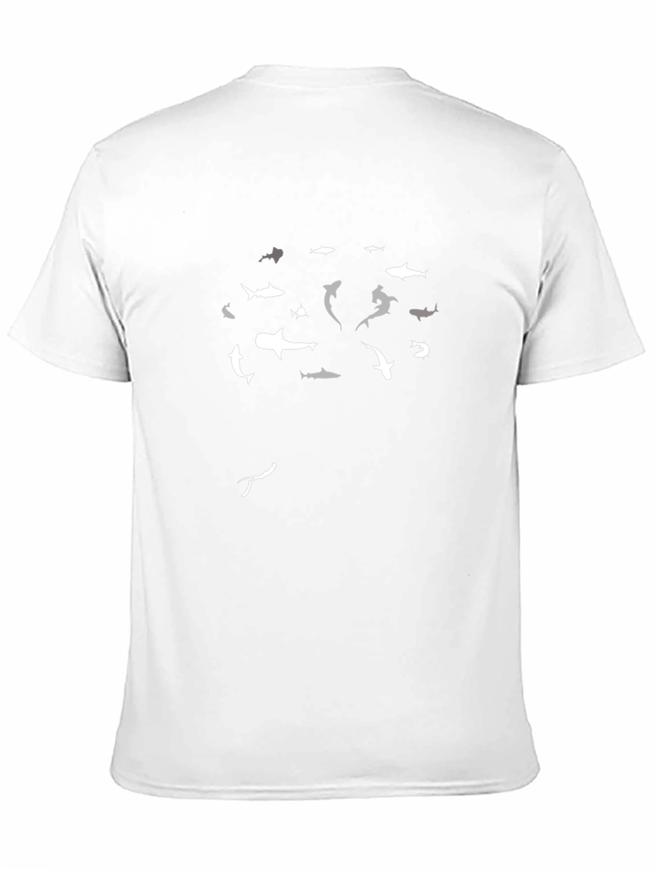Shark Pattern Black T-Shirt